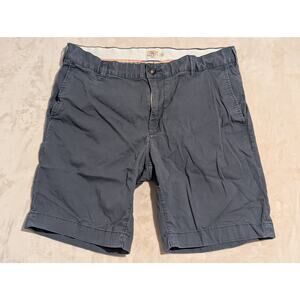 Faherty Blue Organic Cotton Mans Flat Front Chino Short Size 35